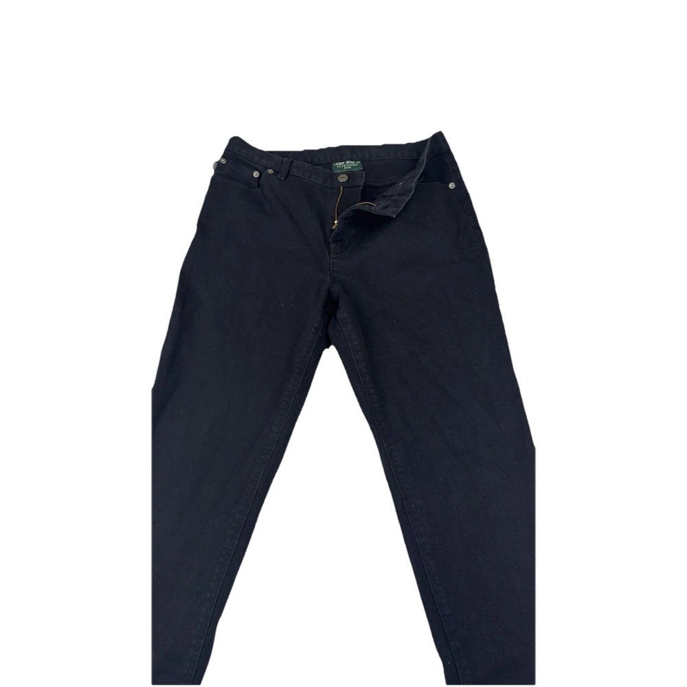 Lauren Jeans Co Ralph Lauren‎ Women's Black Straight Leg Denim Jeans 29x27